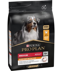 Purina Pro Plan Everyday Nutrition Medium Adult, Dry Dog food with Chicken, 3 kg