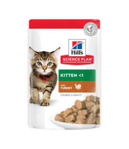 Hill's Science Plan Tender Chunks in Gravy Kitten Turkey Pouches - 85g (Pack of 12)
