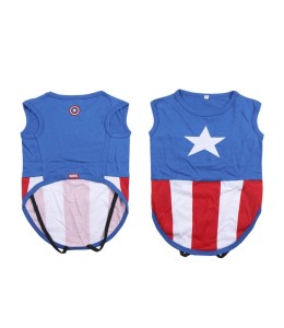 Dog T-Shirt Single Jersey Avengers Capitan America - Medium