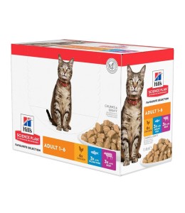 Hill’s Science Plan Adult Cat Wet Food Multipack With Chicken, Ocean Fish, Beef Pouches (12x85g)