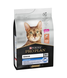 Purina Pro Plan Senior 7+ Longevis Dry Cat Food with Salmon, 3 kg