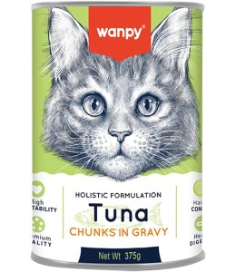 Wanpy Chunks In Gravy Canned Food For Cats – Tuna 375G