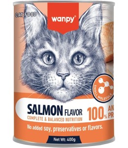 Wanpy Complete Paste Canned Food For Cats (Salmon) – 400G