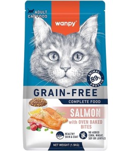 Wanpy Grain Free Complete Food For Adult Cat - Salmon Recipe - 1.5Kg