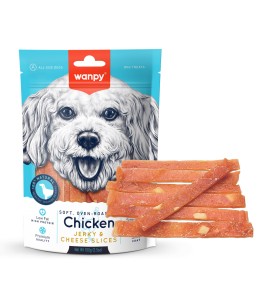 Wanpy Chicken Jerky & Cheese Slices 100G