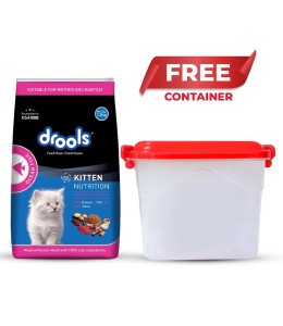 Drools Kitten(1-12 Months) Dry Cat Food, Ocean Fish, 1.2kg with Free Container