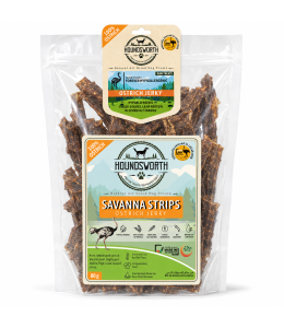 Houndsworth Hypoallergenic Ostrich Jerky Savanna Strips 80g