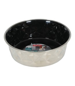Zolux Diamonds Stainless Steel Non-Slip Dog Bowl Black 1.8L