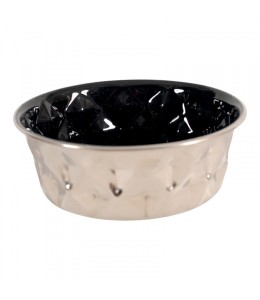Zolux Diamonds Stainless Steel Non-Slip Dog Bowl Black 550ml