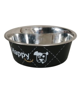 Zolux Happy Stainless Steel Dog Bowl Black 1.5L