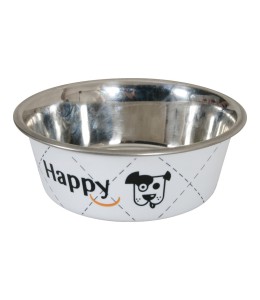 Zolux Happy Stainless Steel Dog Bowl White 0.4L