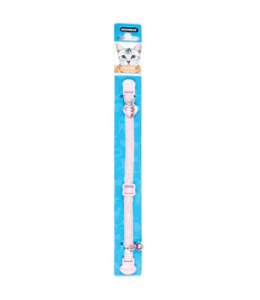 Dogness Nylon Cat Collar-Light Pink with White Paws