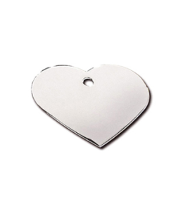 Imarc Pet Tag Heart Large Chrome Plated Brass
