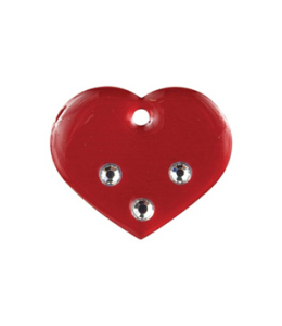 Imarc Pet Tag Fashion Tags Heart Large Red