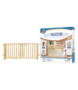 Four Paws Safety Gates Vertical Wood Gate with Door (Walk Over) 30-44 and x 1and