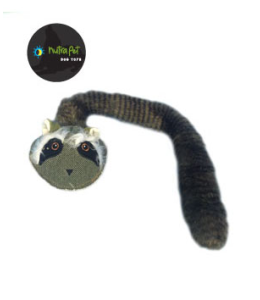 Nutrapet Racoon Long Tail Dog Toy