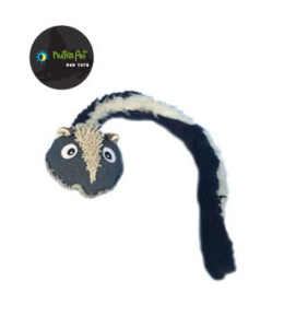 Nutrapet Skunk Long Tail Dog Toy