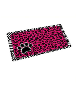 Dry Mate Pet Place Mate Dogs/Cats Pink Leopard / Zebra Border 12 X 20 Inches