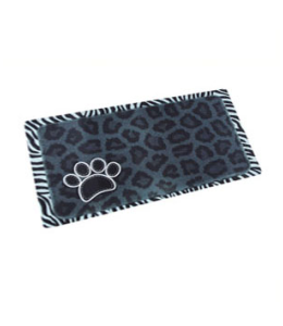 Dry Mate Pet Place Mate Dogs/Cats Black Leopard / Zebra Border 12 X 20 Inches