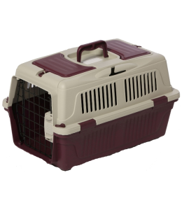 Nutrapet Dog Cat Carrier Box Closed Top Dark Red L55CmsX W33Cms X H30 Cms