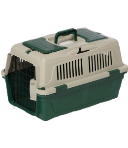 Nutrapet Dog Cat Carrier Box Closed Top Dark Green L55CmsX W33Cms X H30 Cms