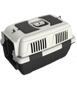 Nutrapet Dog Cat Carrier Box Closed Top Dark Grey L63Cms X W41Cms X H40 Cms