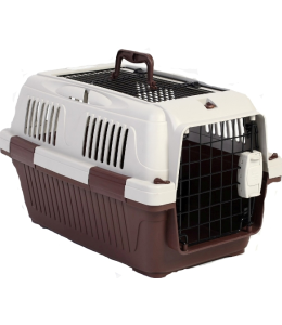 Nutrapet Dog Cat Carrier Open Grill Top Dark Red Box L57CmsX W37Cms X H35 Cms