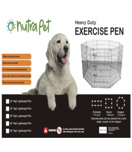 Nutrapet High Lightweight Exercise Pen- Black Powder Coated 36 andInches