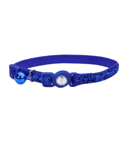 Coastal 3 and Safe Cat Jewel Buckle Glitter Overlay Collar Blue