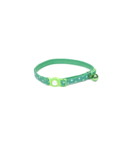 Coastal 3 and Safe Cat Fashion Collar with Polka Dot Overlay Green