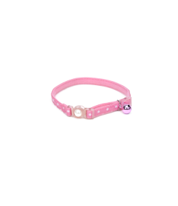 Coastal 3 and Safe Cat Fashion Collar with Polka Dot Overlay Pink