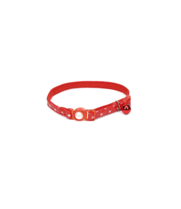 Coastal 3 and Safe Cat Fashion Collar with Polka Dot Overlay Red