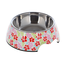 Nutrapet Applique Melamine Round Bowl Sets,Red Flower L:22 * 7.5Cms 700/ml 23.6oz