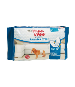 Four Paws Wee-Wee Disposable Male Dog Wraps, 12 Pack X-Small/Small