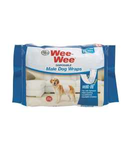Four Paws Wee-Wee Disposable Male Dog Wraps, 12 Pack Medium/Large