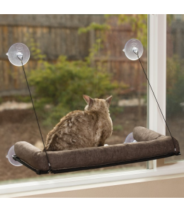 K&H Ez Mount Kitty Sill Deluxe with Bolster Chocolate