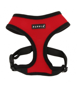 PUPPIA SOFT HARNESS RED S Neck 9" Chest 12-19"