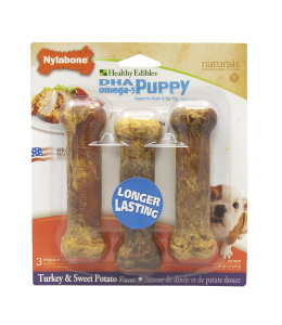 Nylabone Healthy Edibles Puppy Sweet Potato & Turkey 3 count Blister Card Regular
