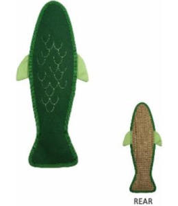 Pet Stages Felt Sisal Fish Scratcher Grn
