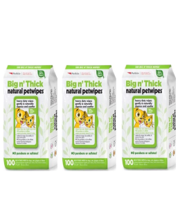 Petkin Big N' Thick Natural Petwipes 100ct