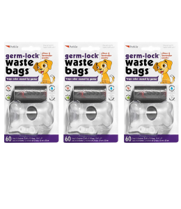 Petkin Germ-Lock Waste Bags - 60ct with dispenser