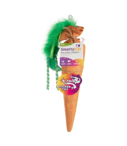 SmartyKat® Kolossal Karrot™ Plush Crinkle Cat Kicker Toy with Catnip