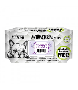Absolute Pet Absorb Plus Antibacterial Pet Wipes Lavender 80 sheets