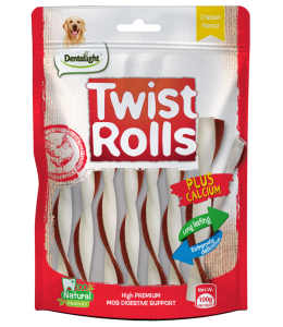 Dentalight 5" Twist Rolls chicken flavour S 100g/bag