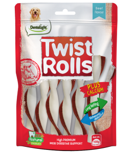 Dentalight 5" Twist Rolls beef flavour M 100g/bag