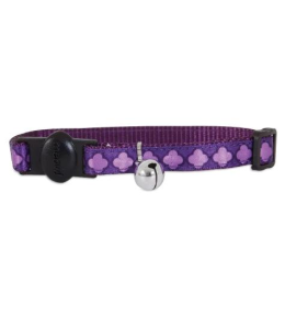 PETMATE RIBBON OVERLAY CAT COLLAR 3/8"X8-12" ARABESQUE PURPLE