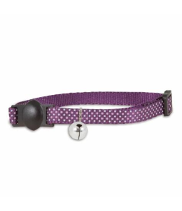 PETMATE ADJUSTABLE CAT COLLAR 3/8"X8-12" GLOW DOTS PURPLE