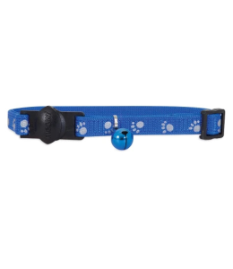 PETMATE BREAKAWAY CAT COLLAR REFLECTIVE PAW 3/8" ROYAL BLUE