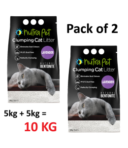 NutraPet Bentonite Lavender White Compact Cat Litter 5KG (PACK OF 2)