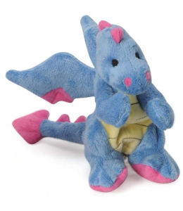 goDog® Dragons™  with Chew Guard Technology™ Durable Plush Squeaker Dog Toy, Periwinkle, Large